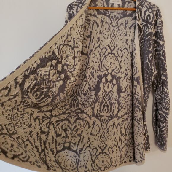 Hinge Heavy Viscose Cotton Open Draping Soft Cardigan Velvet Damask Medium - Picture 4 of 8